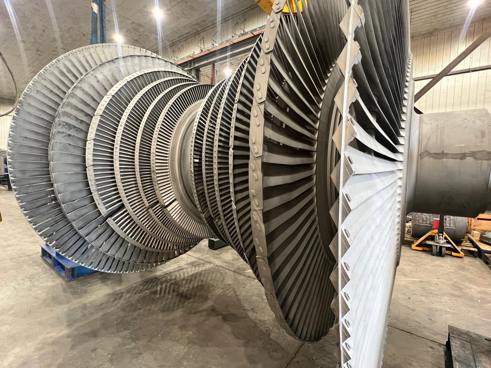 Industrial turbine blasting support and maintenance preparation