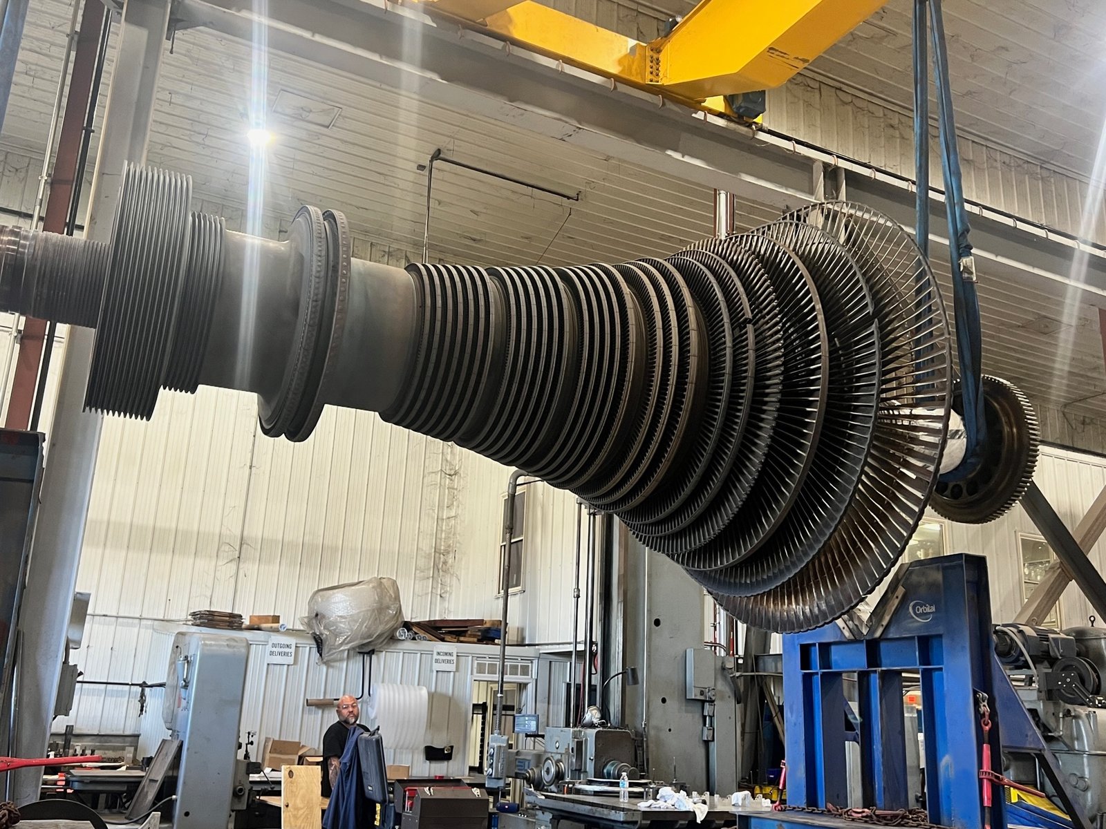 Power plant turbine sandblasting and outage surface preparation