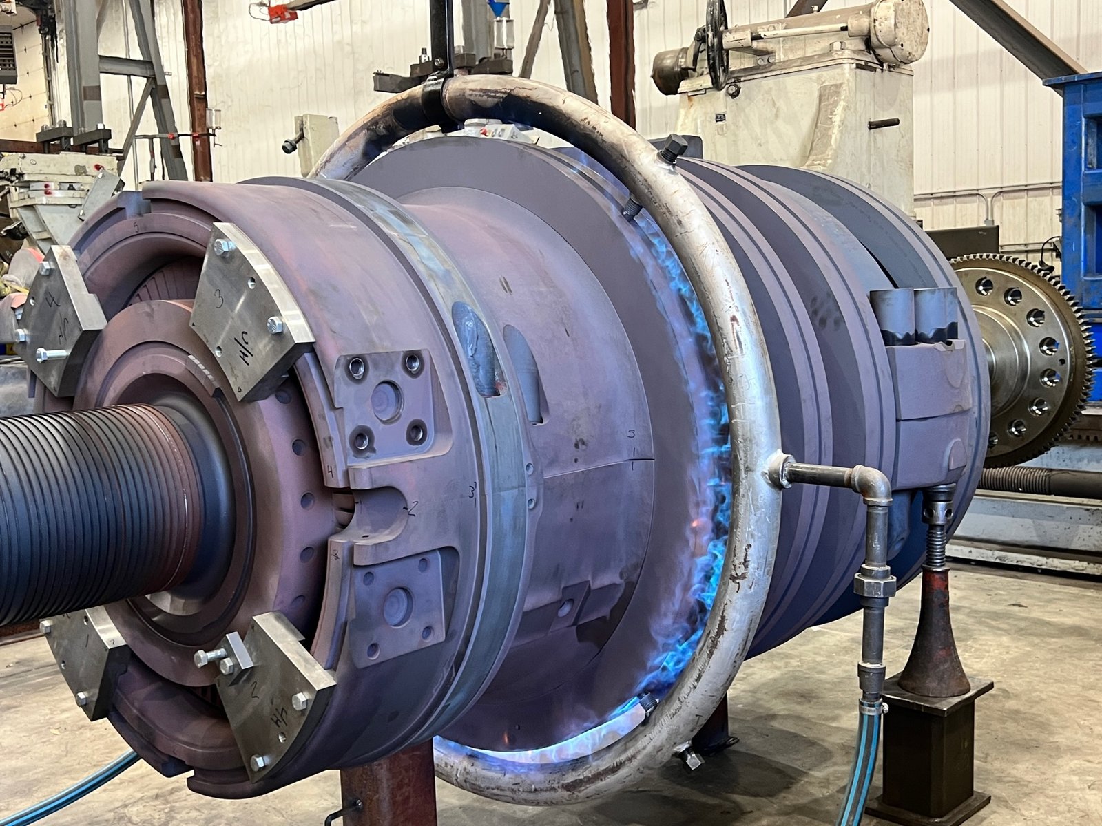 Power plant turbine sandblasting service photo